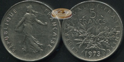 Франция. 5 франков. 1973 (XF)