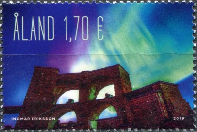 Аландские острова. 2019. Северное сияние (Почтовая марка. MNH OG)