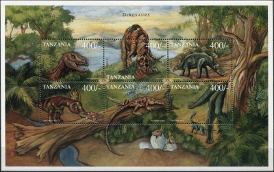 Танзания. 1999. Доисторические животные (Малый лист. MNH OG)
