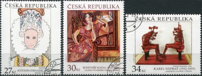 Чехия. 2015. Произведения искусства на почтовых марках (Серия. CTO Гашеная)