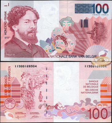 Бельгия. 100 франков (Unc) 1995-2001
