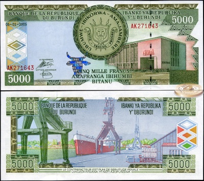 Бурунди. 5000 франков (Unc) 2005