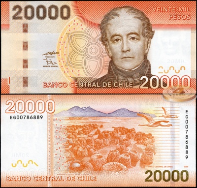 Чили. 20000 песо (Unc) 2010