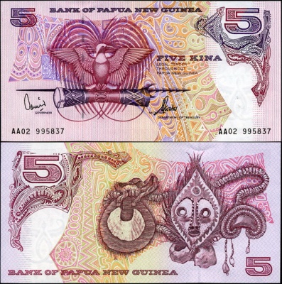 Папуа Новая Гвинея. 5 кина (Unc) 1992