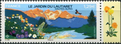 Франция. 2024. Альпийский ботанический сад Лаутаре (I) (Почтовая марка. MNH OG)
