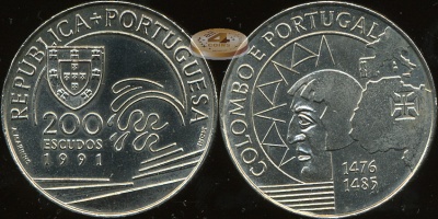 Португалия. 200 эскудо. 1991 (Unc)