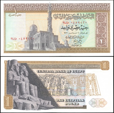 Египет. Банкнота 1 фунт. 1971. Unc. Бумага. Кат# P.44b