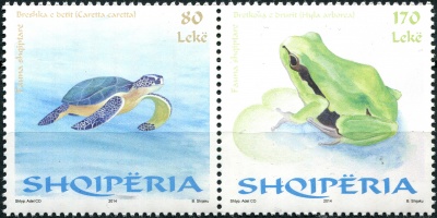Албания. 2014. Рептилии и амфибии (Сцепка. MNH OG)