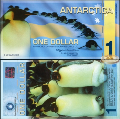 Антарктида. Банкнота 1 доллар. 09.01.2010. Unc. Пластик. Кат# P.NL
