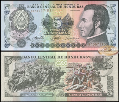 Гондурас. 5 лемпир (Unc) 2006