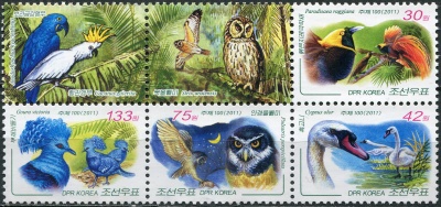 КНДР. 2011. Птицы (Сцепка. MNH OG)
