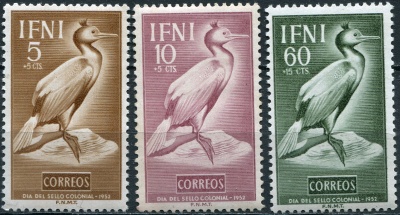 Ифни. 1952. Хохлатый баклан (Phalacrocorax aristotelis) (Серия Почтовых марок. MNH OG)
