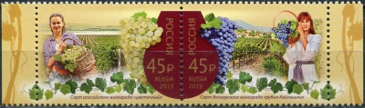 Россия. 2019. Виноделие (Сцепка. MNH OG)
