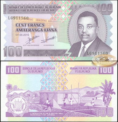 Бурунди. 100 франков (Unc) 2010