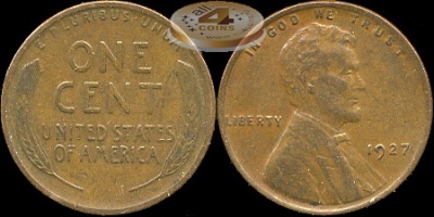 США. 1 цент. 1927 (XF)