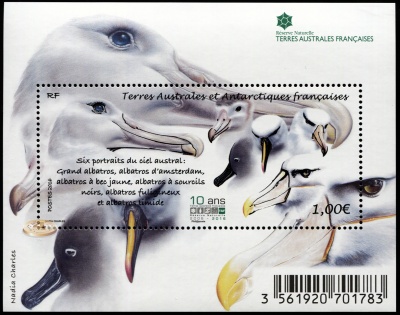 Французские Южные и Антарктические территории. 2016. Альбатросы (Блок. MNH OG)