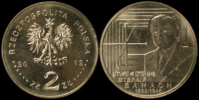 Польша. 2 злотых. 2012 (Unc) Стефан Банах. 1892-1945