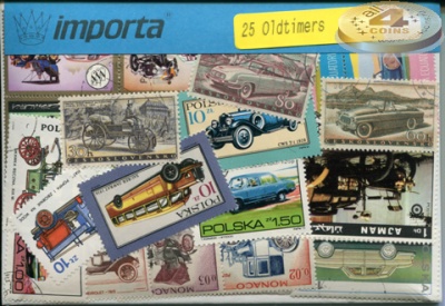 Раритетные Автомобили. Набор почтовых марок (25 шт. Ассорти)