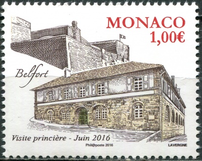 Монако. 2016. Древние крепости Гримальди - Бельфор (Почтовая марка. MNH OG)