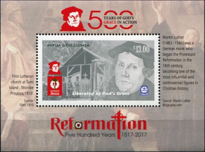 Папуа Новая Гвинея. 2017. 500 лет Реформации (Блок. MNH OG)