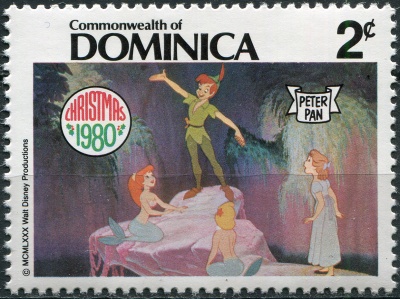 Доминика. 1980. Питер Пэн и Вэнди в Нетландии (Почтовая марка. MNH OG)