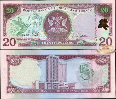 Тринидад и Тобаго. 20 долларов (Unc) 2002