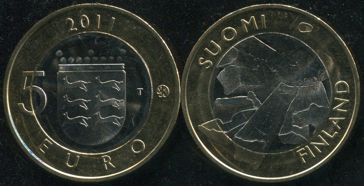 Финляндия. 5 евро. 2011 (Unc. Биметалл) Провинция Похьойс-Похьянмаа