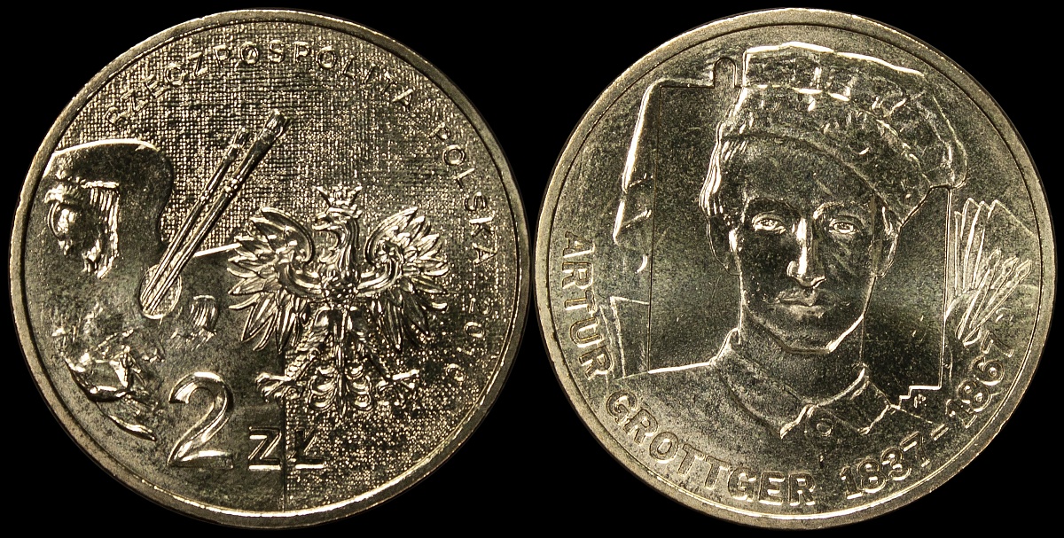 Польша. 2 злотых. 2010 (Unc) Артур Гротгер