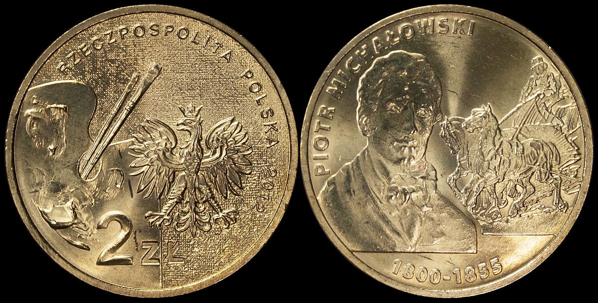 Польша. 2 злотых. 2012 (Unc) Петр Михаловский. 1800-1855