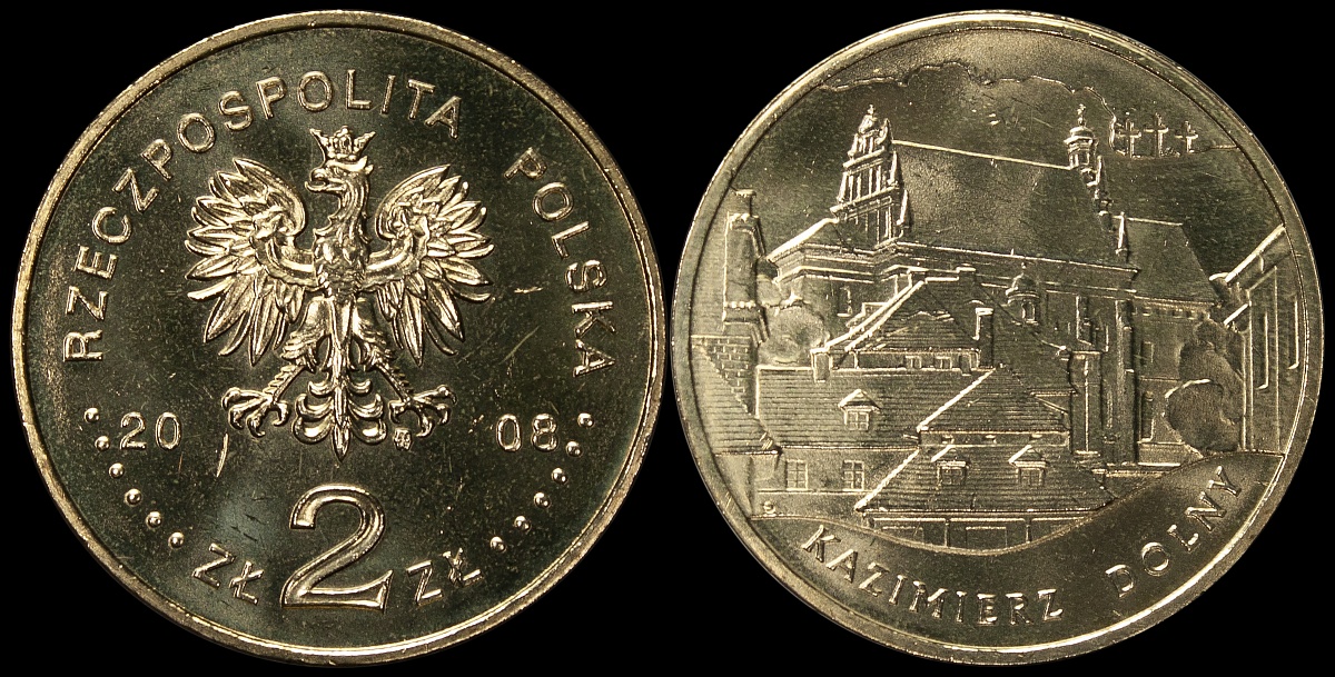 Польша. 2 злотых. 2008 (Unc) Казимеж-Дольны