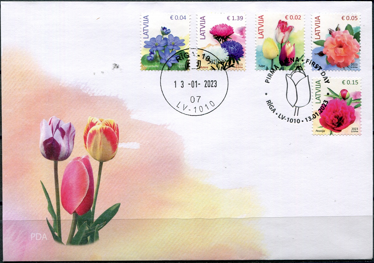 Латвия. 2023. Цветы (Конверт Первого Дня. Mint)