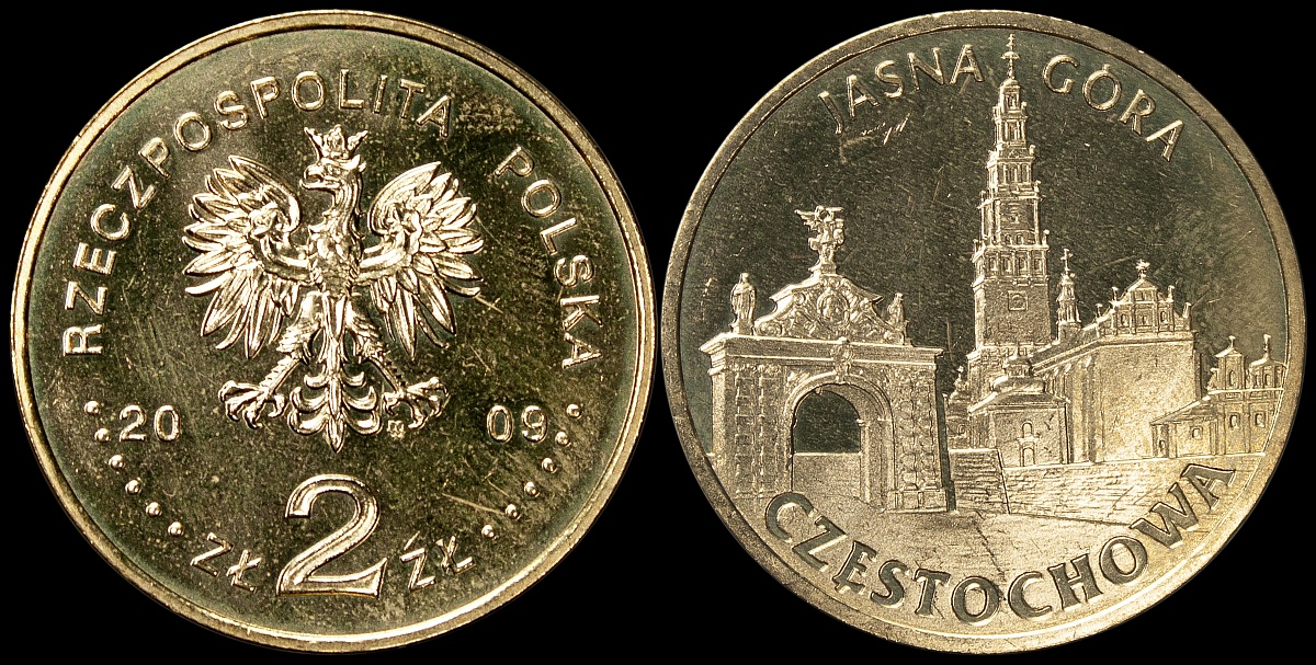 Польша. 2 злотых. 2009 (Unc) Ченстохова