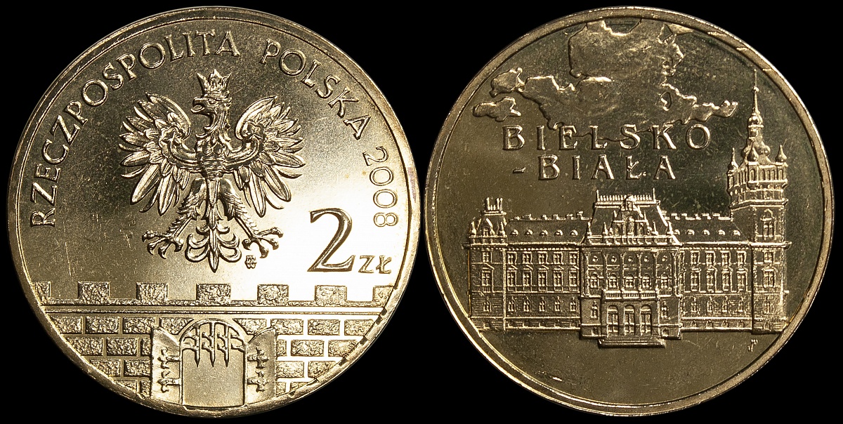 Польша. 2 злотых. 2008 (Unc) Бельско-Бяла