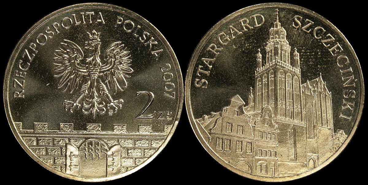 Польша. 2 злотых. 2007 (Unc) Старгард-Щециньски