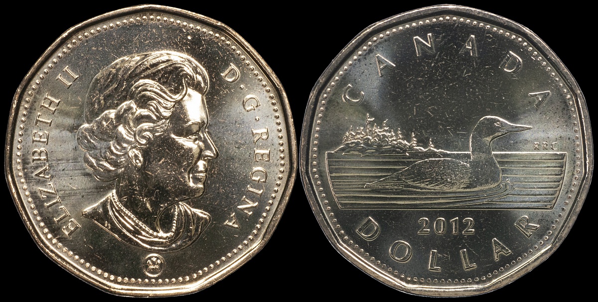 Канада. Монета 1 доллар. 2012 (KM#1255. Unc) Loonie
